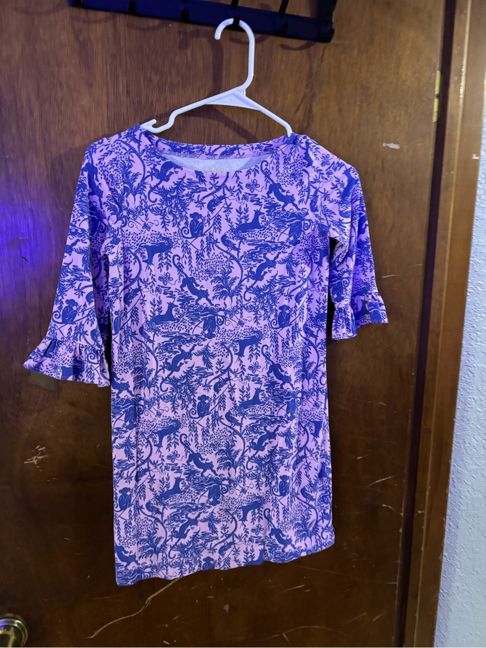 Lilly Pulitzer Pink and Blue Floral Print Girls Dress
